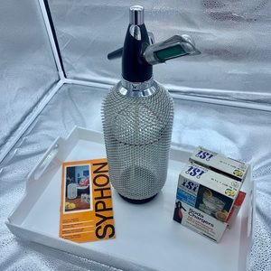 Vintage Seltzer bottle Chain Mesh Barware